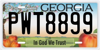 GA license plate PWT8899