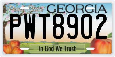 GA license plate PWT8902