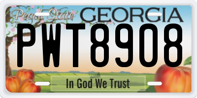 GA license plate PWT8908