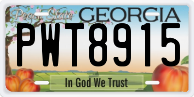 GA license plate PWT8915