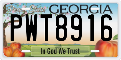 GA license plate PWT8916