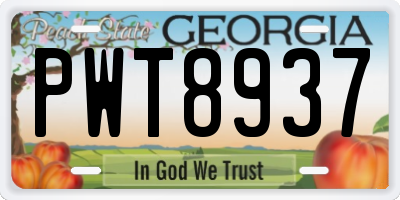 GA license plate PWT8937