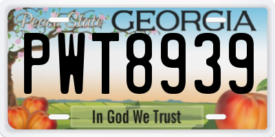 GA license plate PWT8939
