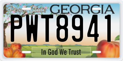 GA license plate PWT8941