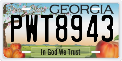 GA license plate PWT8943