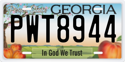 GA license plate PWT8944