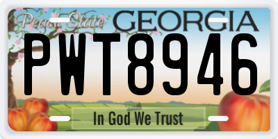 GA license plate PWT8946