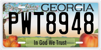 GA license plate PWT8948