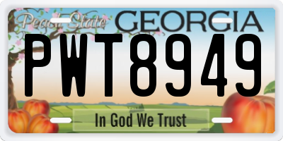 GA license plate PWT8949