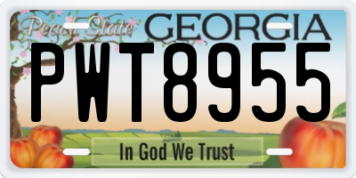 GA license plate PWT8955