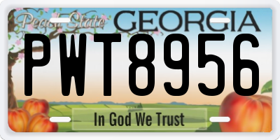 GA license plate PWT8956