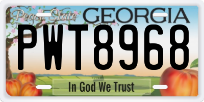 GA license plate PWT8968