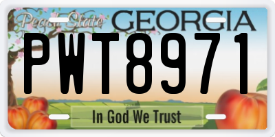 GA license plate PWT8971