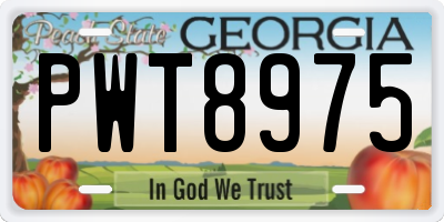 GA license plate PWT8975