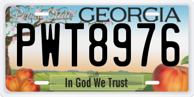 GA license plate PWT8976