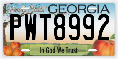GA license plate PWT8992
