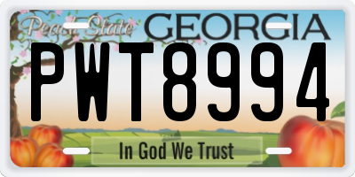 GA license plate PWT8994