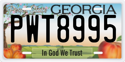 GA license plate PWT8995