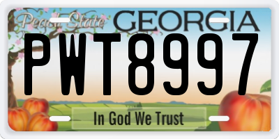 GA license plate PWT8997