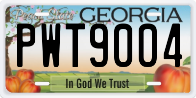 GA license plate PWT9004