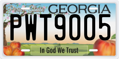 GA license plate PWT9005
