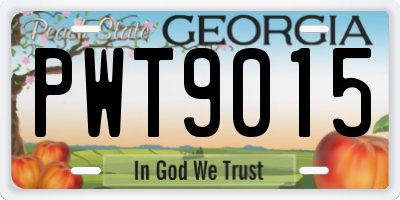 GA license plate PWT9015