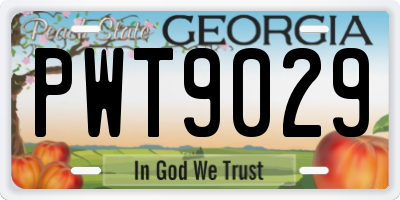 GA license plate PWT9029