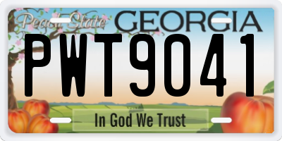 GA license plate PWT9041