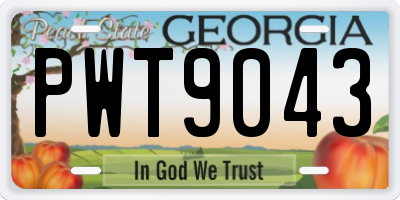 GA license plate PWT9043