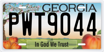 GA license plate PWT9044