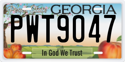 GA license plate PWT9047