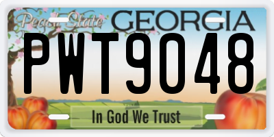GA license plate PWT9048