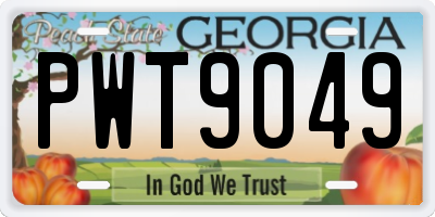 GA license plate PWT9049