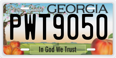 GA license plate PWT9050
