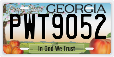 GA license plate PWT9052
