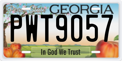 GA license plate PWT9057