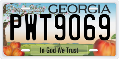 GA license plate PWT9069