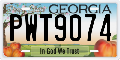 GA license plate PWT9074