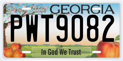 GA license plate PWT9082