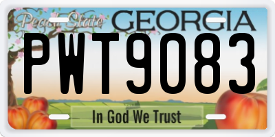 GA license plate PWT9083