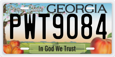 GA license plate PWT9084