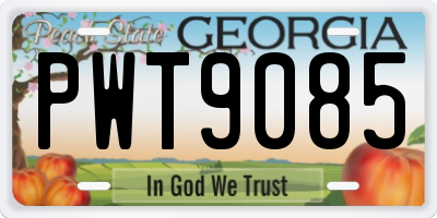 GA license plate PWT9085