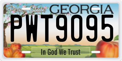 GA license plate PWT9095
