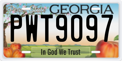 GA license plate PWT9097