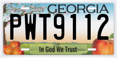 GA license plate PWT9112