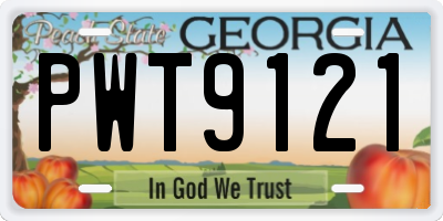 GA license plate PWT9121