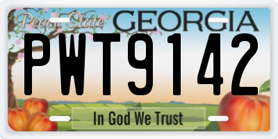 GA license plate PWT9142