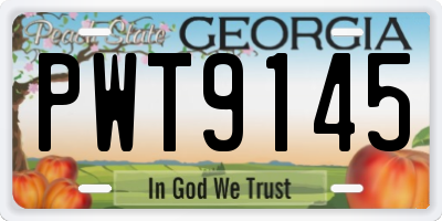 GA license plate PWT9145