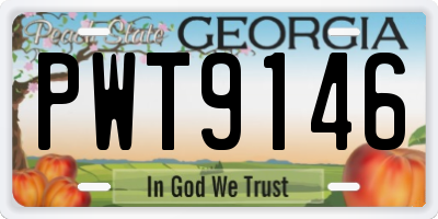 GA license plate PWT9146