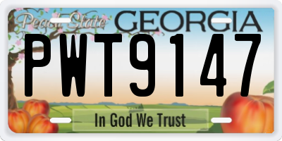 GA license plate PWT9147